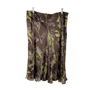 CALVIN KLEIN 100% Silk A-Line Skirt 14